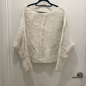 White off the shoulder sweater